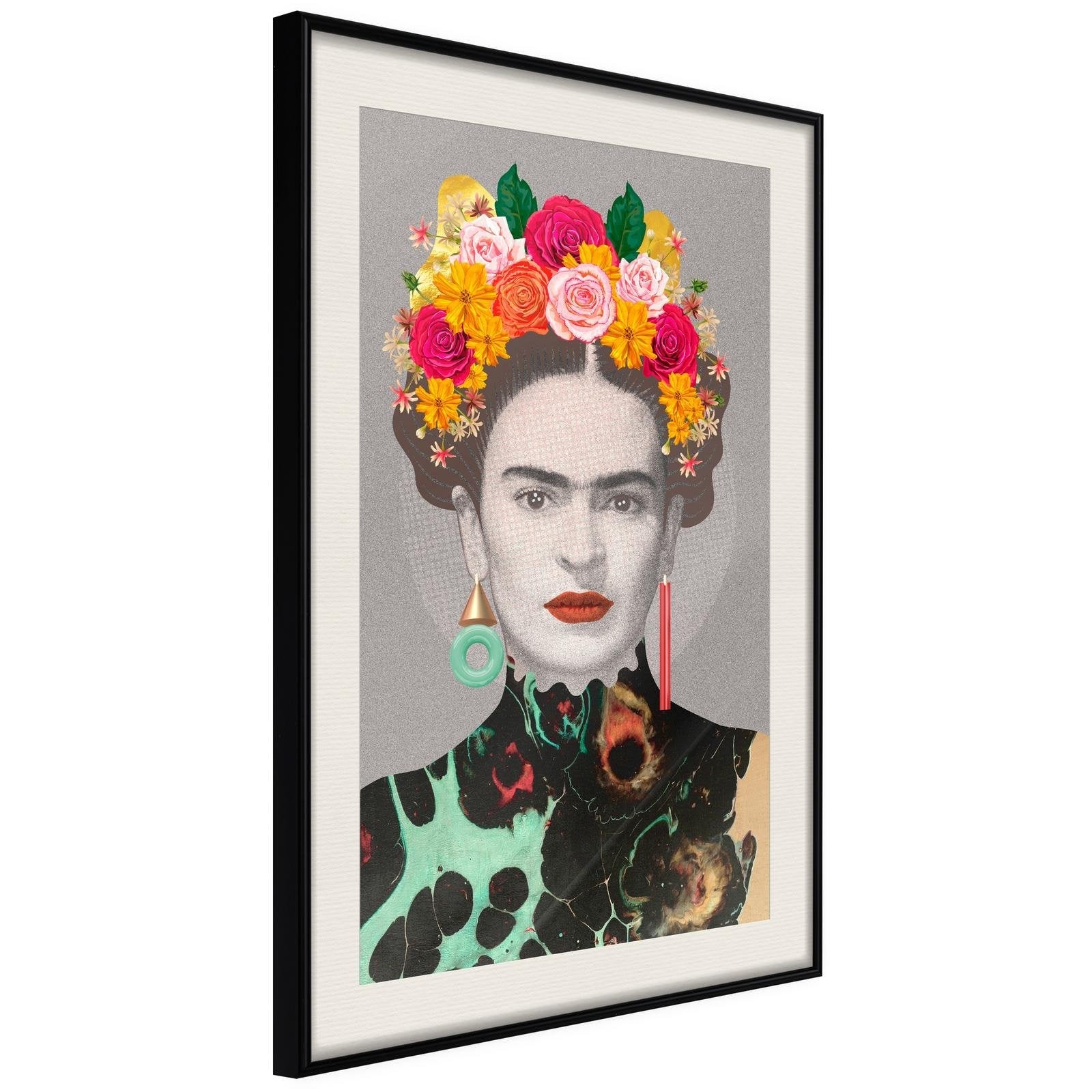Inramad Poster / Tavla - Charismatic Frida-Poster Inramad-Artgeist-20x30-Svart ram med passepartout-peaceofhome.se