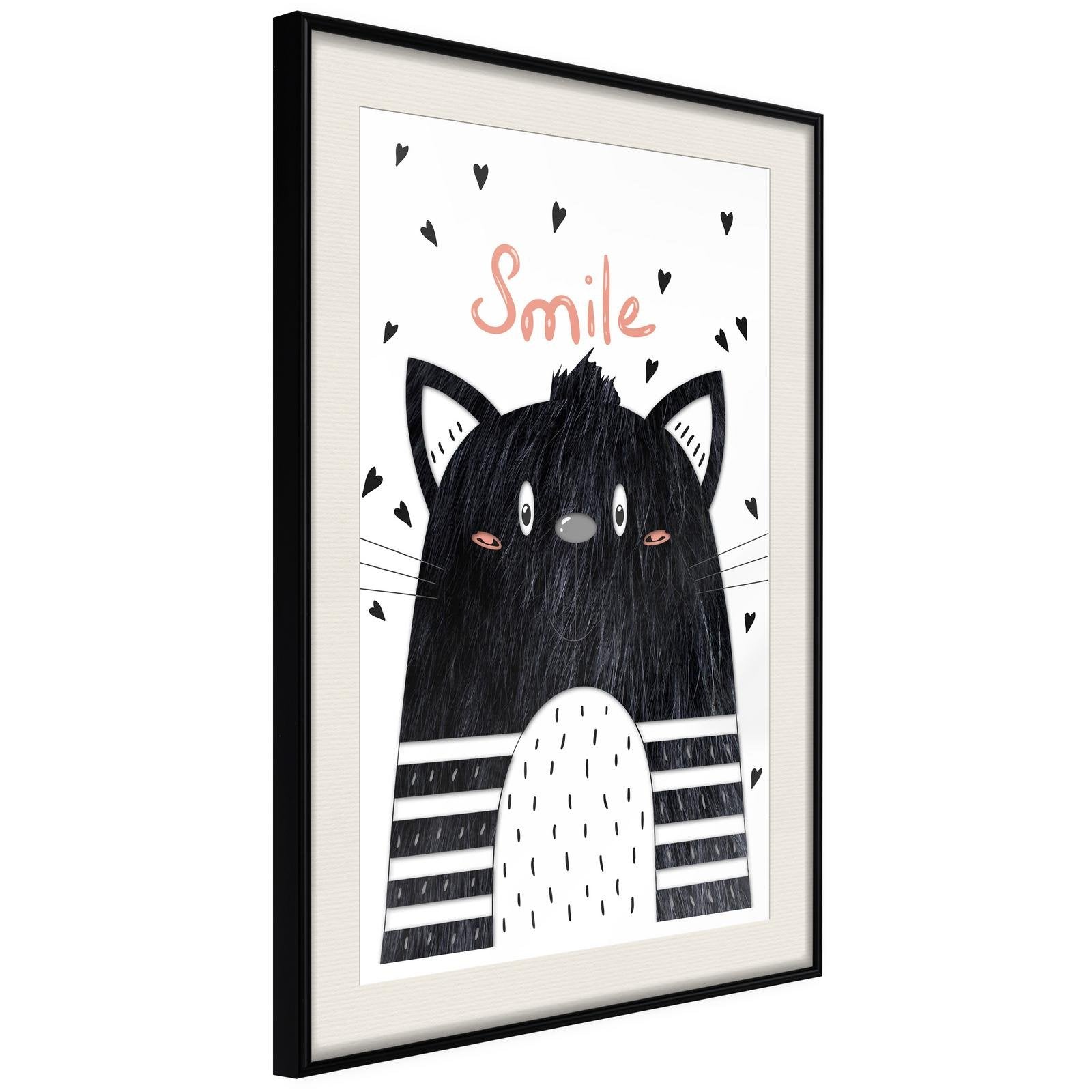 Inramad Poster / Tavla - Cheerful Kitten-Poster Inramad-Artgeist-20x30-Svart ram med passepartout-peaceofhome.se