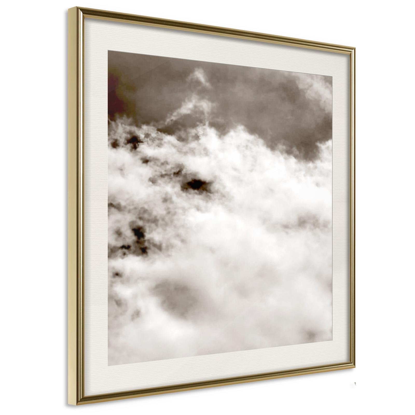 Inramad Poster / Tavla - Clouds-Poster Inramad-Artgeist-20x20-Guldram med passepartout-peaceofhome.se