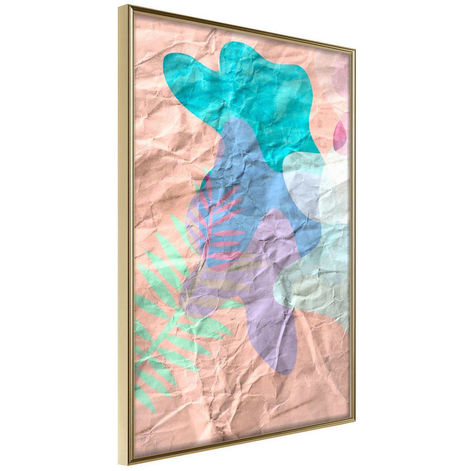 Inramad Poster / Tavla - Colourful Camouflage (Peach)-Poster Inramad-Artgeist-20x30-Guldram-peaceofhome.se