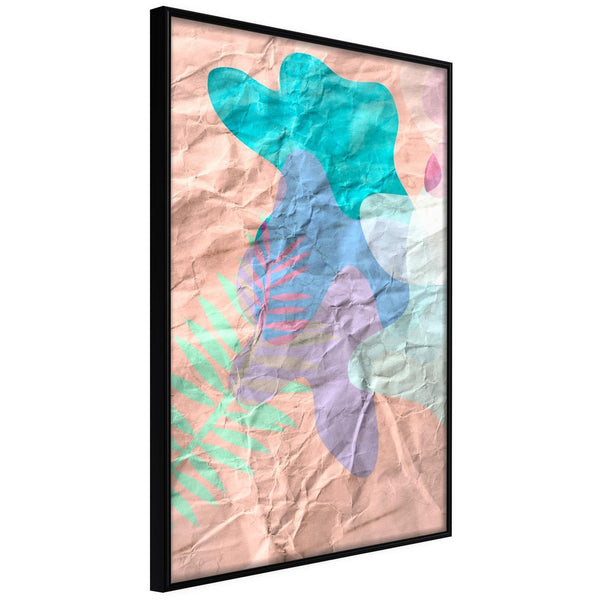 Inramad Poster / Tavla - Colourful Camouflage (Peach)-Poster Inramad-Artgeist-20x30-Svart ram-peaceofhome.se
