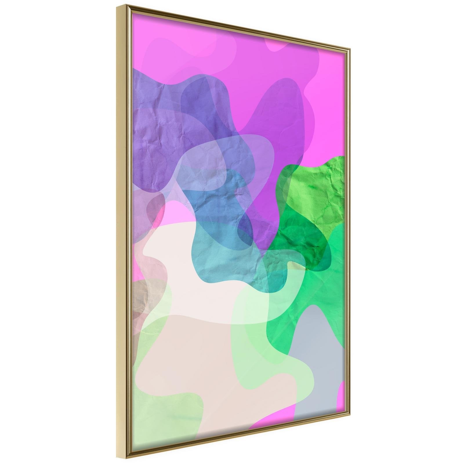 Inramad Poster / Tavla - Colourful Camouflage (Pink)-Poster Inramad-Artgeist-20x30-Guldram-peaceofhome.se