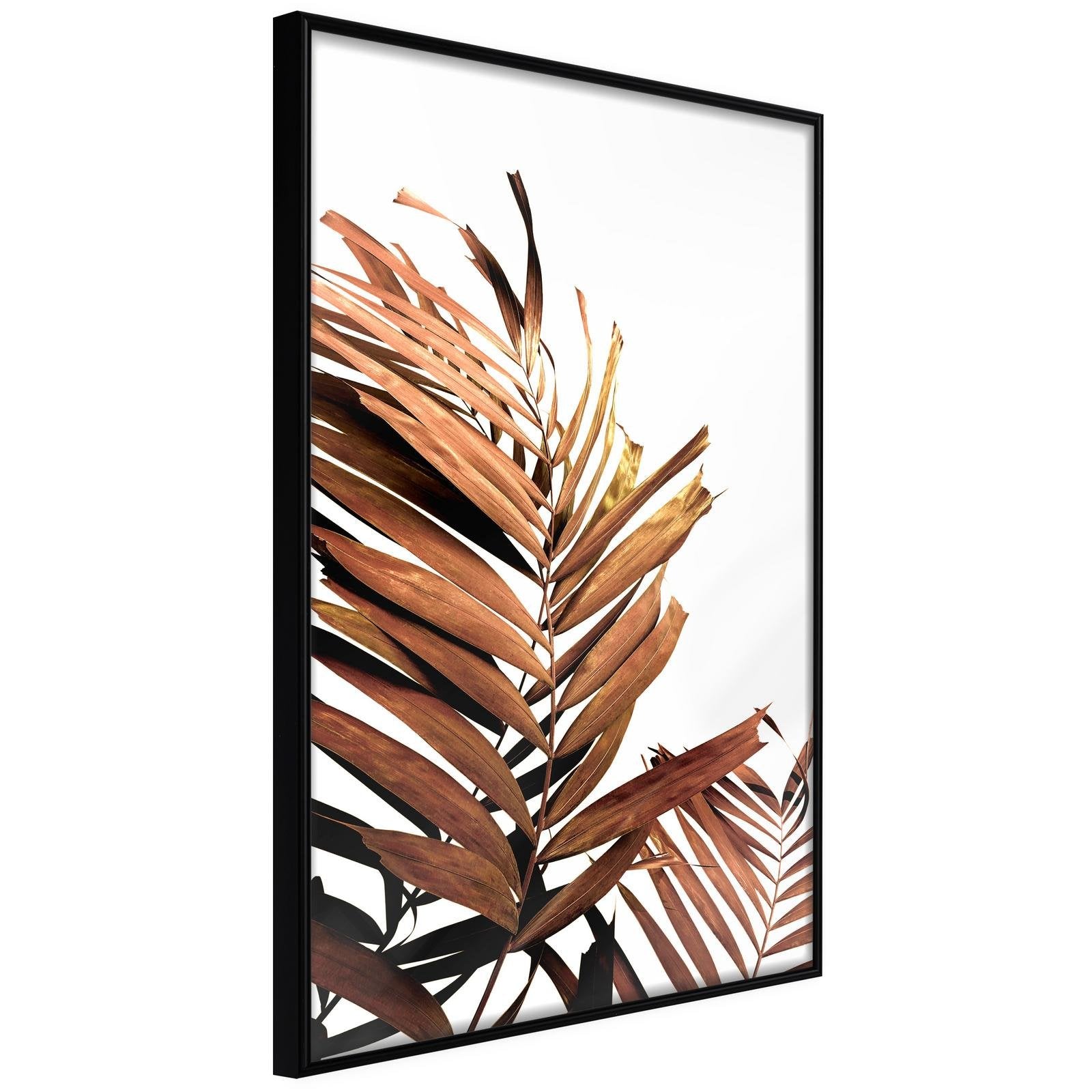 Inramad Poster / Tavla - Copper Palm-Poster Inramad-Artgeist-20x30-Svart ram-peaceofhome.se