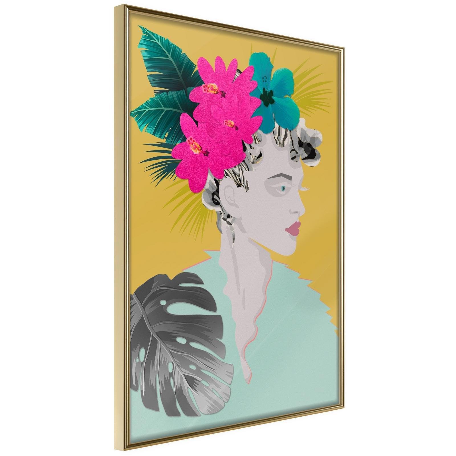 Inramad Poster / Tavla - Crown of Flowers-Poster Inramad-Artgeist-20x30-Guldram-peaceofhome.se