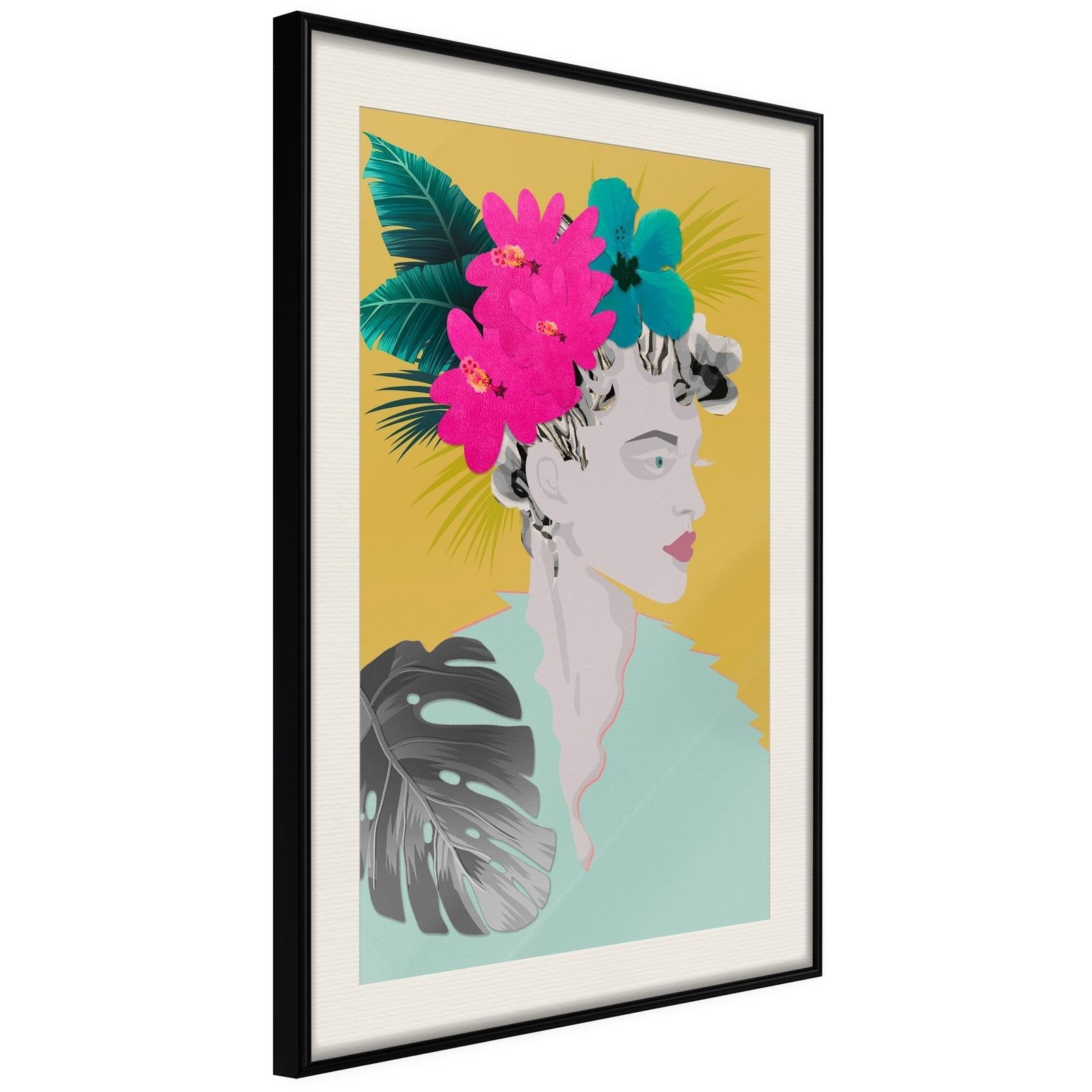 Inramad Poster / Tavla - Crown of Flowers-Poster Inramad-Artgeist-20x30-Svart ram med passepartout-peaceofhome.se
