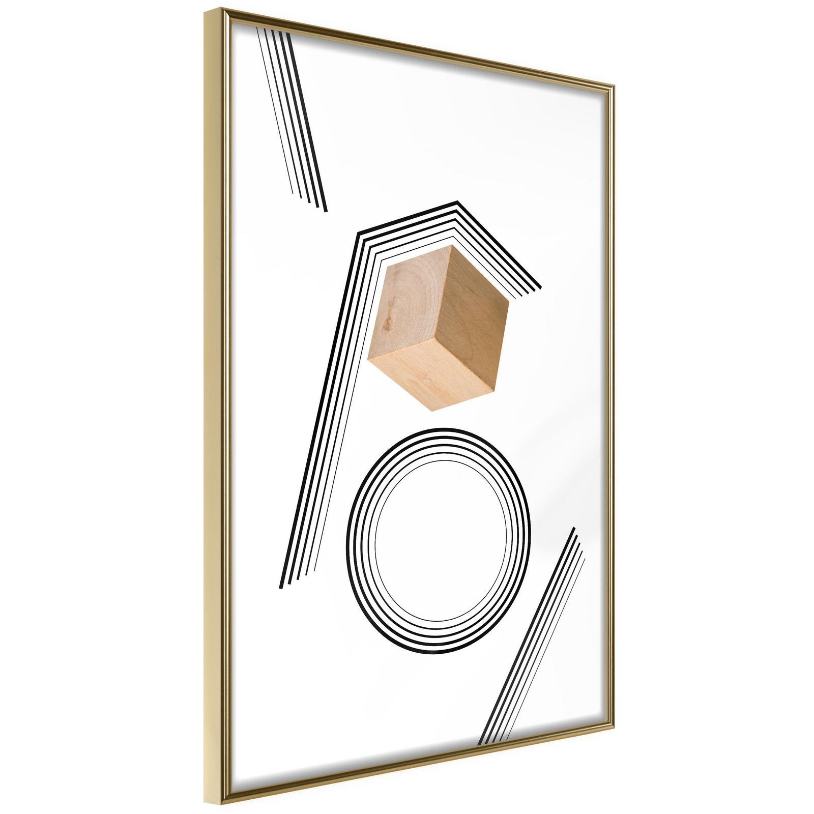 Inramad Poster / Tavla - Cube in a Trap-Poster Inramad-Artgeist-20x30-Guldram-peaceofhome.se