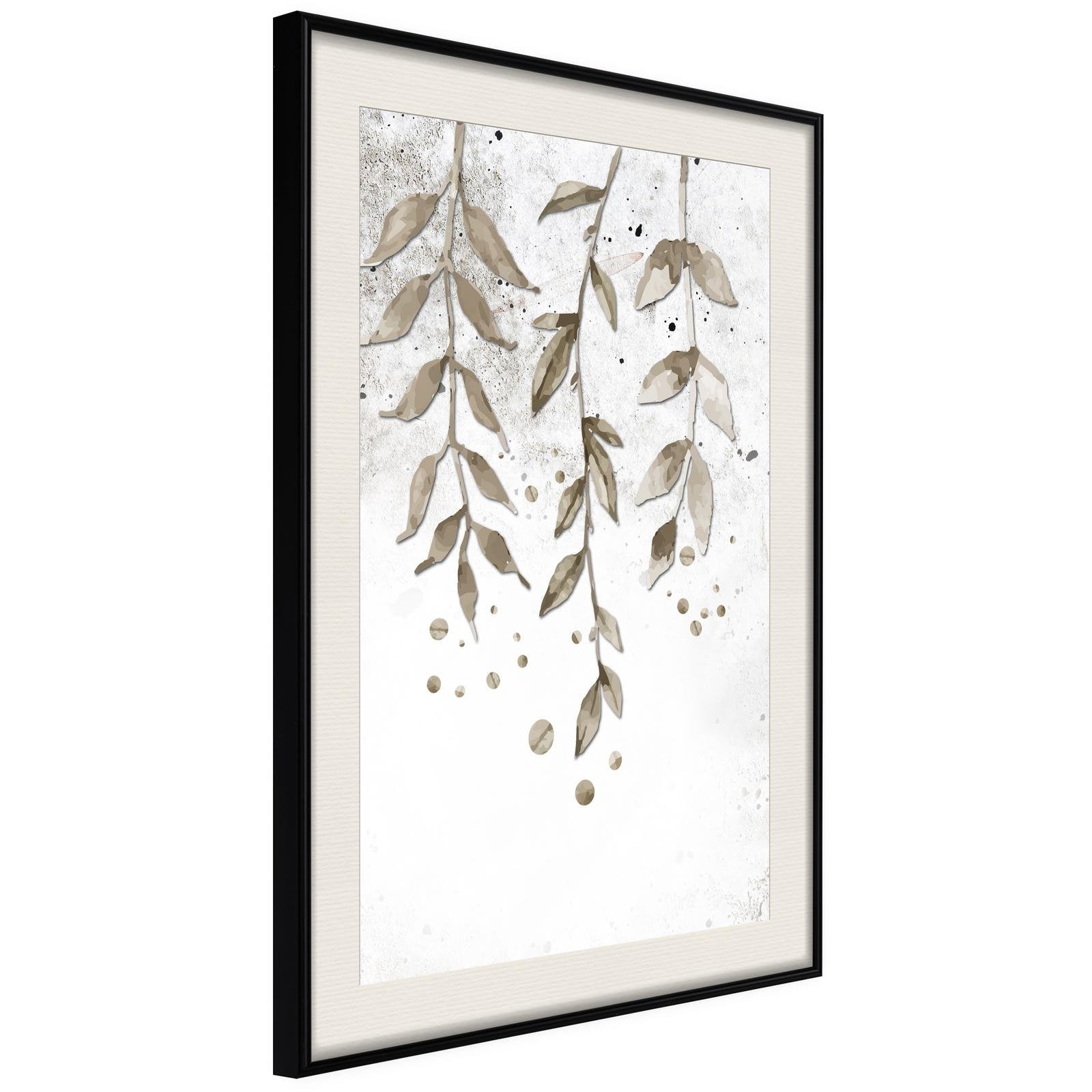 Inramad Poster / Tavla - Curtain of Leaves-Poster Inramad-Artgeist-20x30-Svart ram med passepartout-peaceofhome.se
