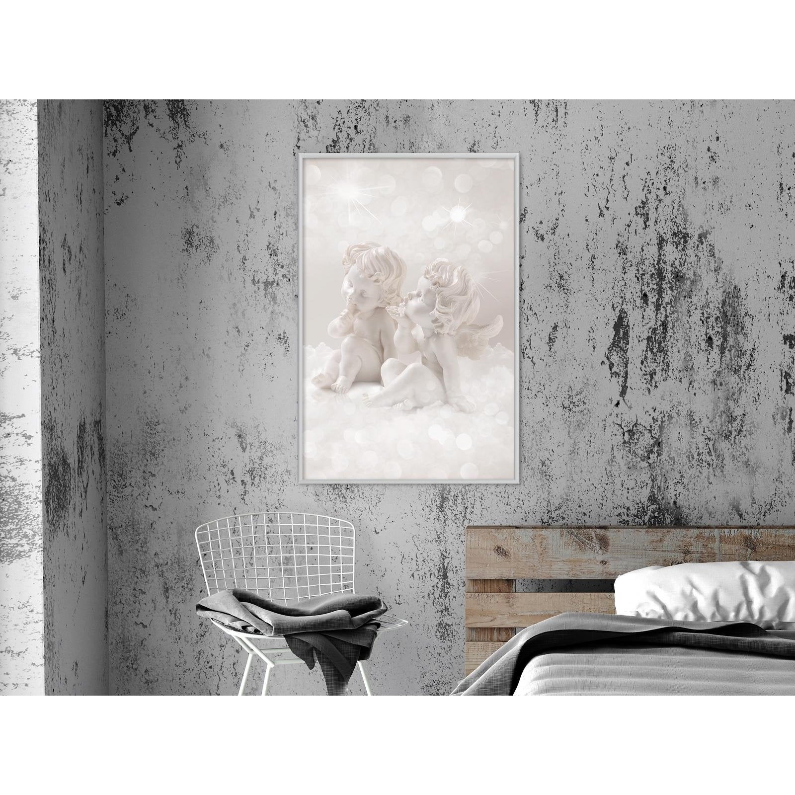 Inramad Poster / Tavla - Cute Angels-Poster Inramad-Artgeist-peaceofhome.se