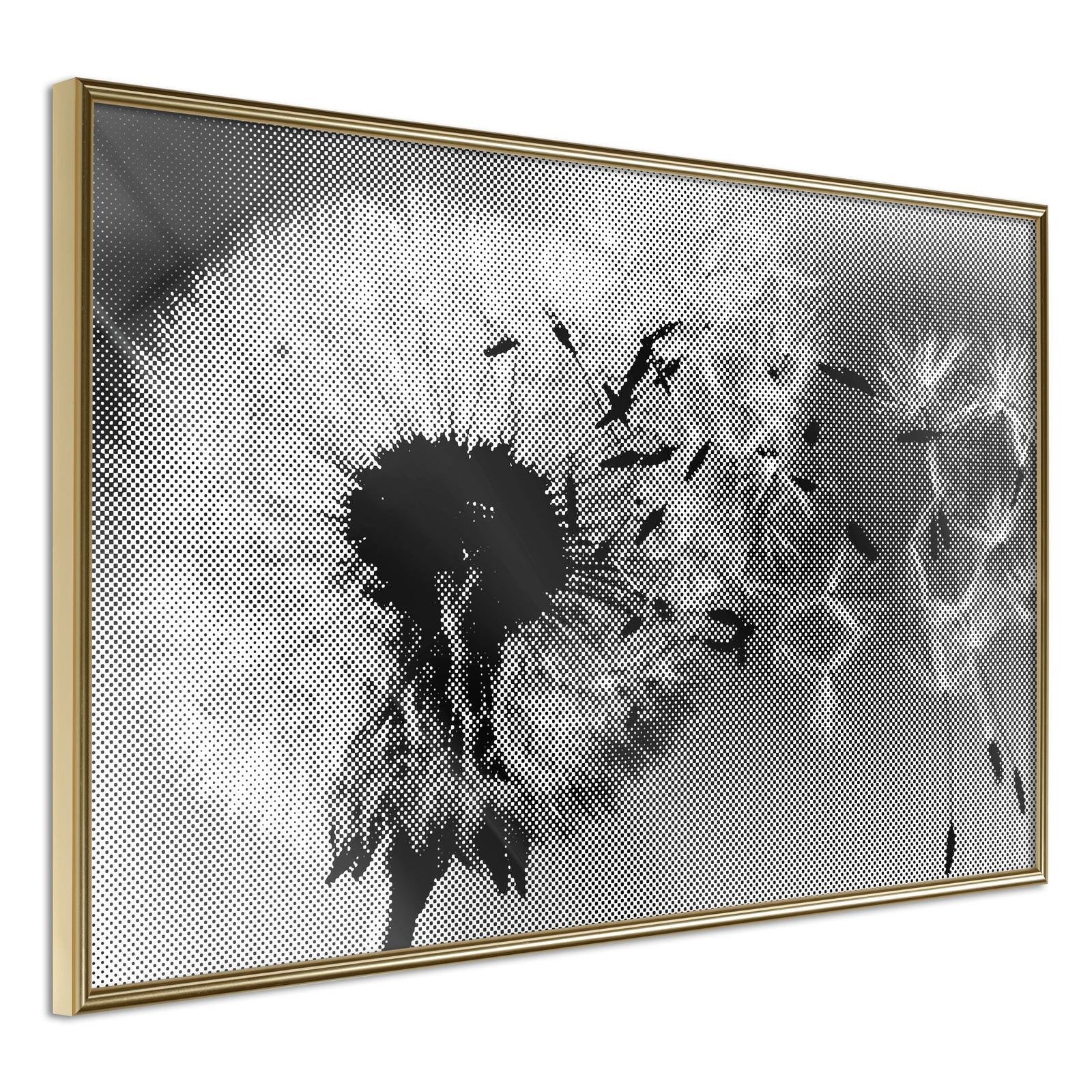 Inramad Poster / Tavla - Dandelion in the Wind-Poster Inramad-Artgeist-30x20-Guldram-peaceofhome.se