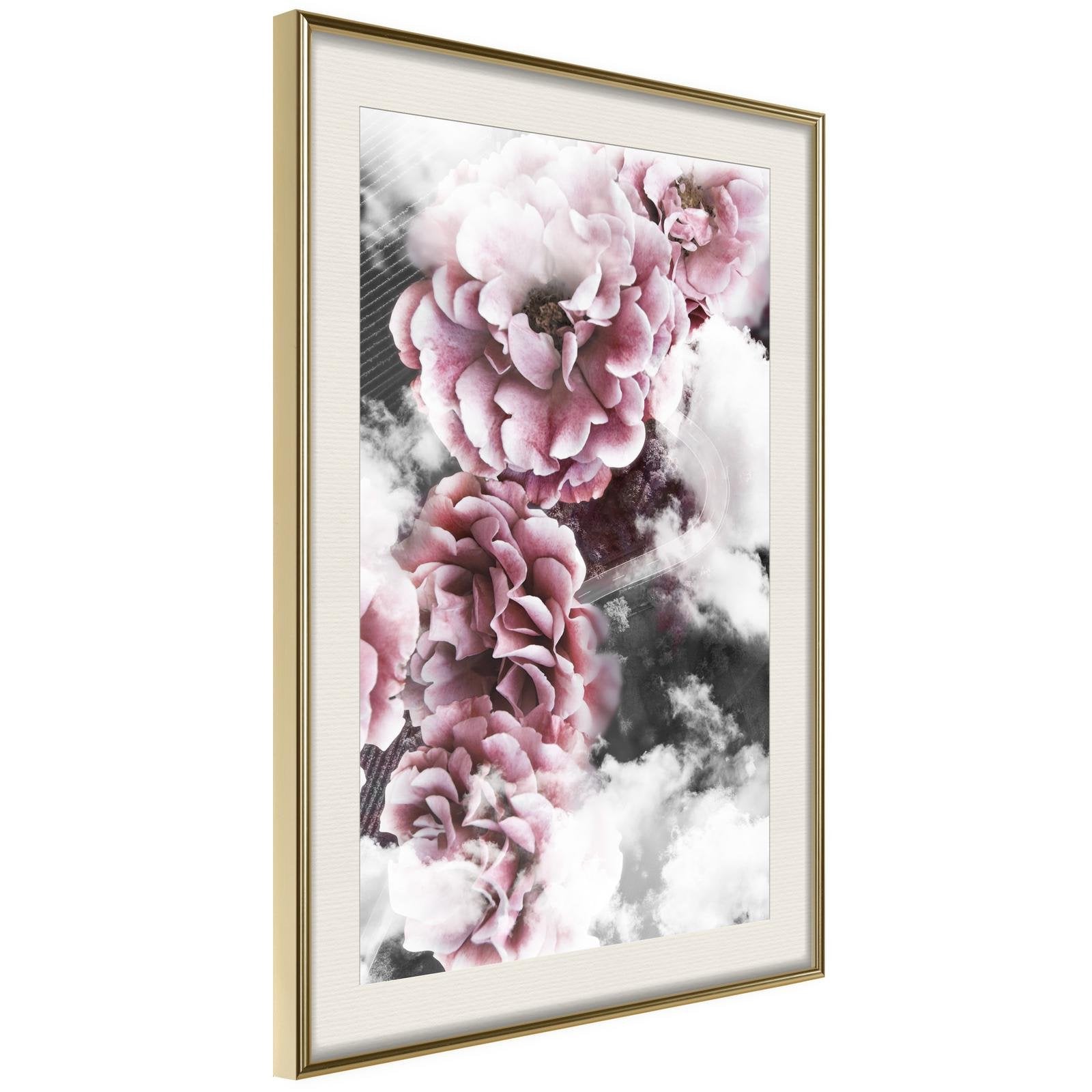 Inramad Poster / Tavla - Divine Flowers-Poster Inramad-Artgeist-20x30-Guldram med passepartout-peaceofhome.se