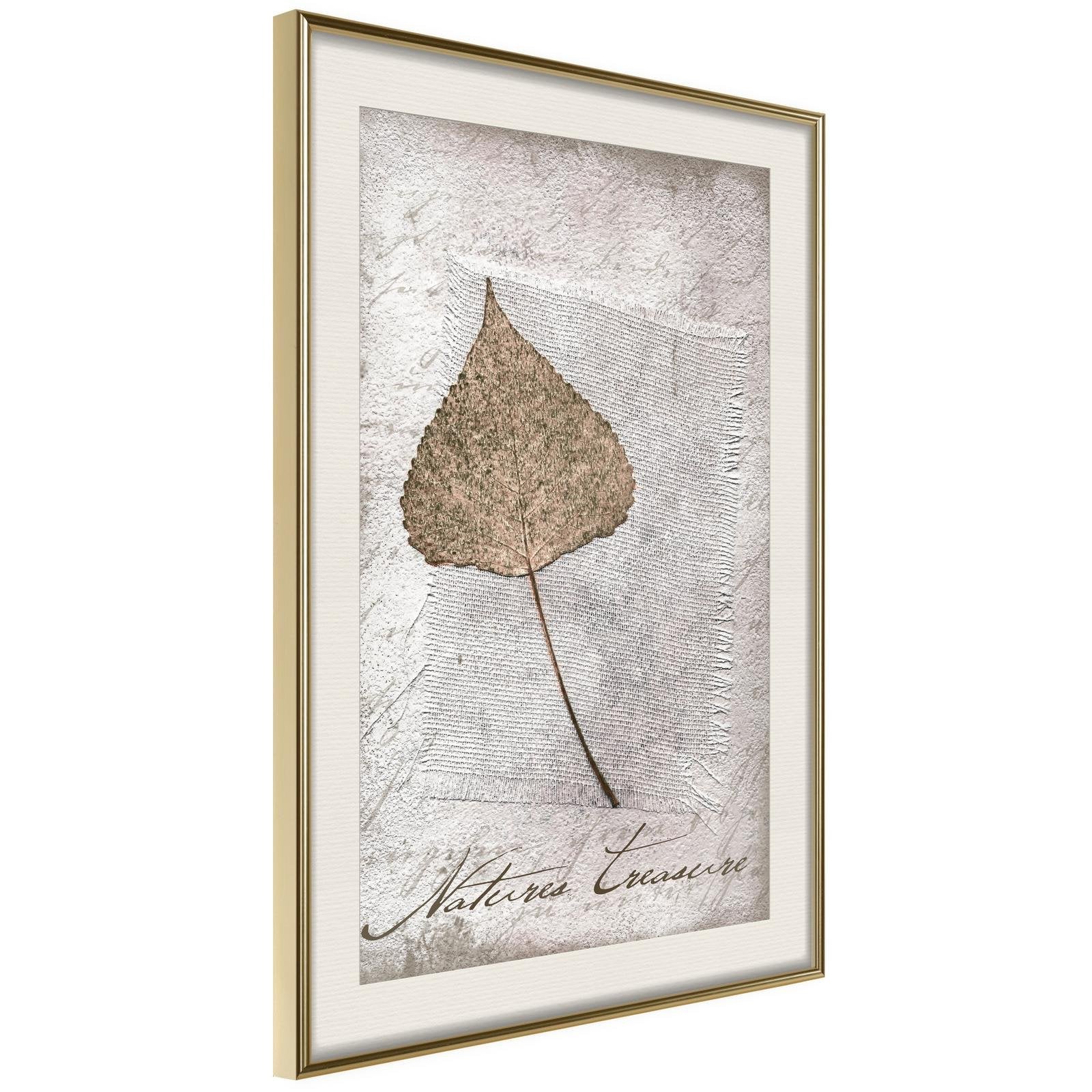 Inramad Poster / Tavla - Dried Leaf-Poster Inramad-Artgeist-20x30-Guldram med passepartout-peaceofhome.se