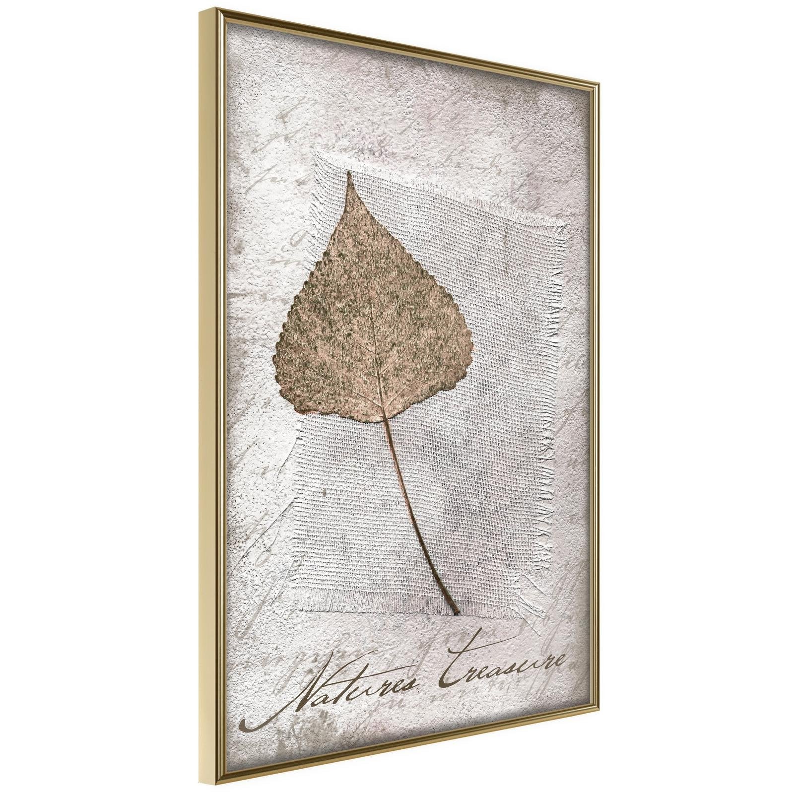 Inramad Poster / Tavla - Dried Leaf-Poster Inramad-Artgeist-20x30-Guldram-peaceofhome.se
