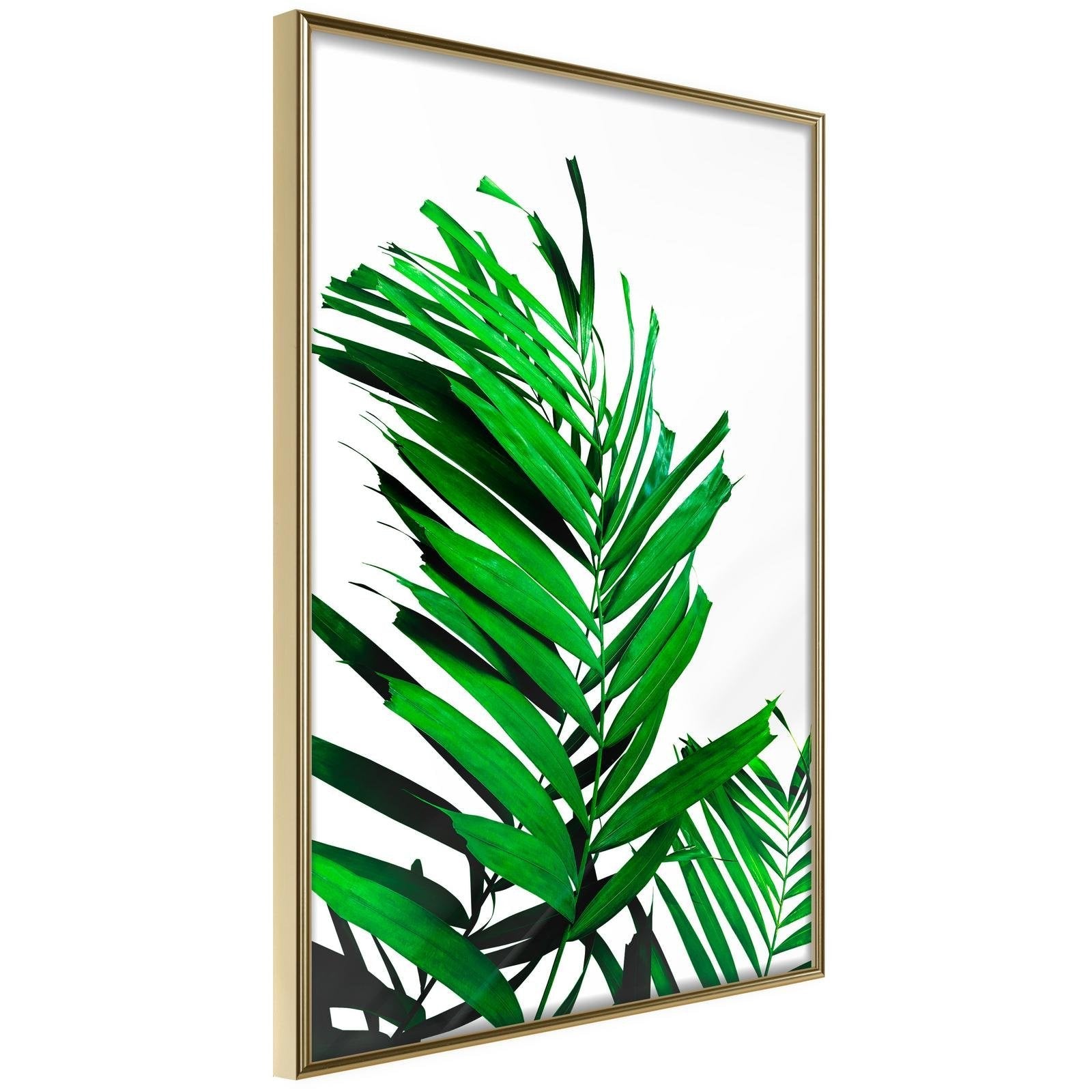 Inramad Poster / Tavla - Emerald Palm-Poster Inramad-Artgeist-20x30-Guldram-peaceofhome.se
