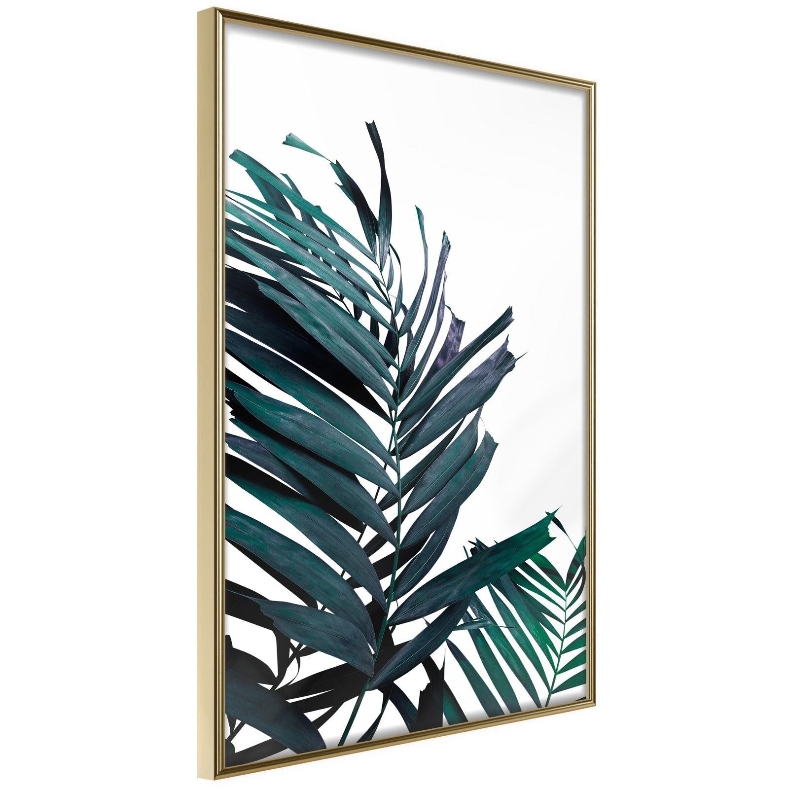 Inramad Poster / Tavla - Evergreen Palm Leaves-Poster Inramad-Artgeist-20x30-Guldram-peaceofhome.se