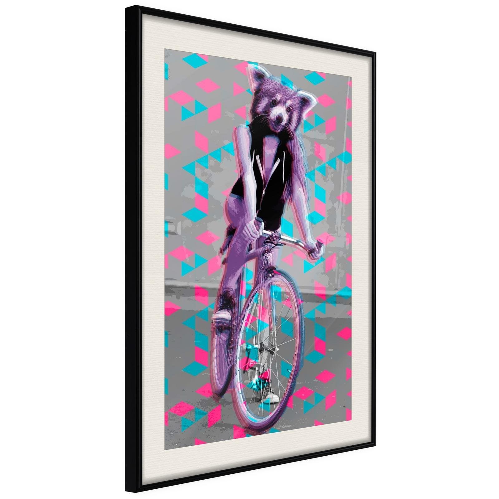 Inramad Poster / Tavla - Extraordinary Cyclist-Poster Inramad-Artgeist-20x30-Svart ram med passepartout-peaceofhome.se