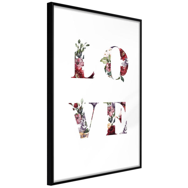 Inramad Poster / Tavla - Floral Love-Poster Inramad-Artgeist-20x30-Svart ram-peaceofhome.se