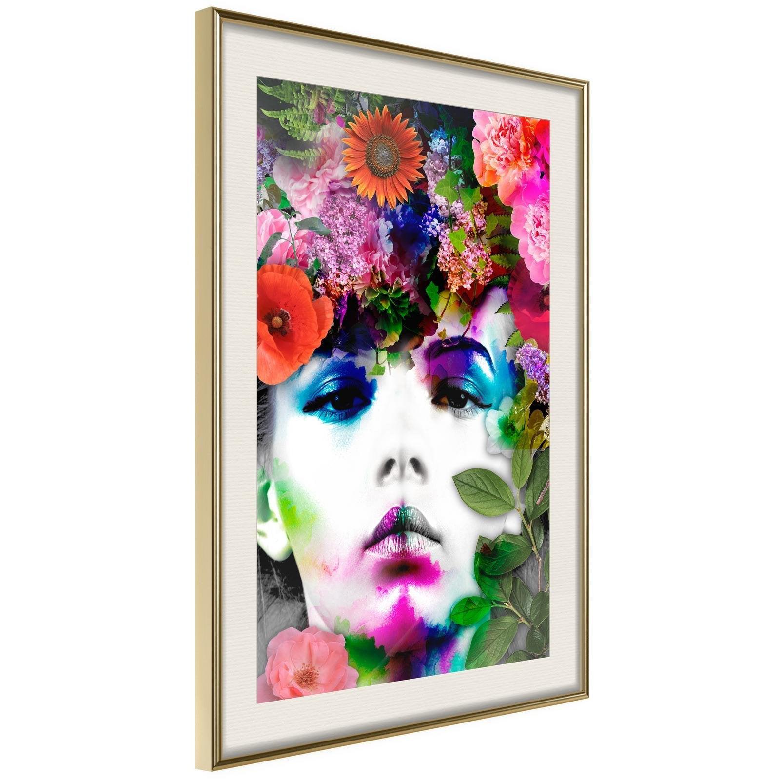 Inramad Poster / Tavla - Flower Coronet-Poster Inramad-Artgeist-20x30-Guldram med passepartout-peaceofhome.se