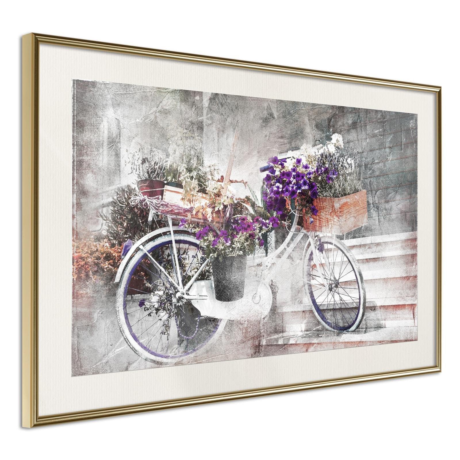 Inramad Poster / Tavla - Flower Delivery-Poster Inramad-Artgeist-30x20-Guldram med passepartout-peaceofhome.se