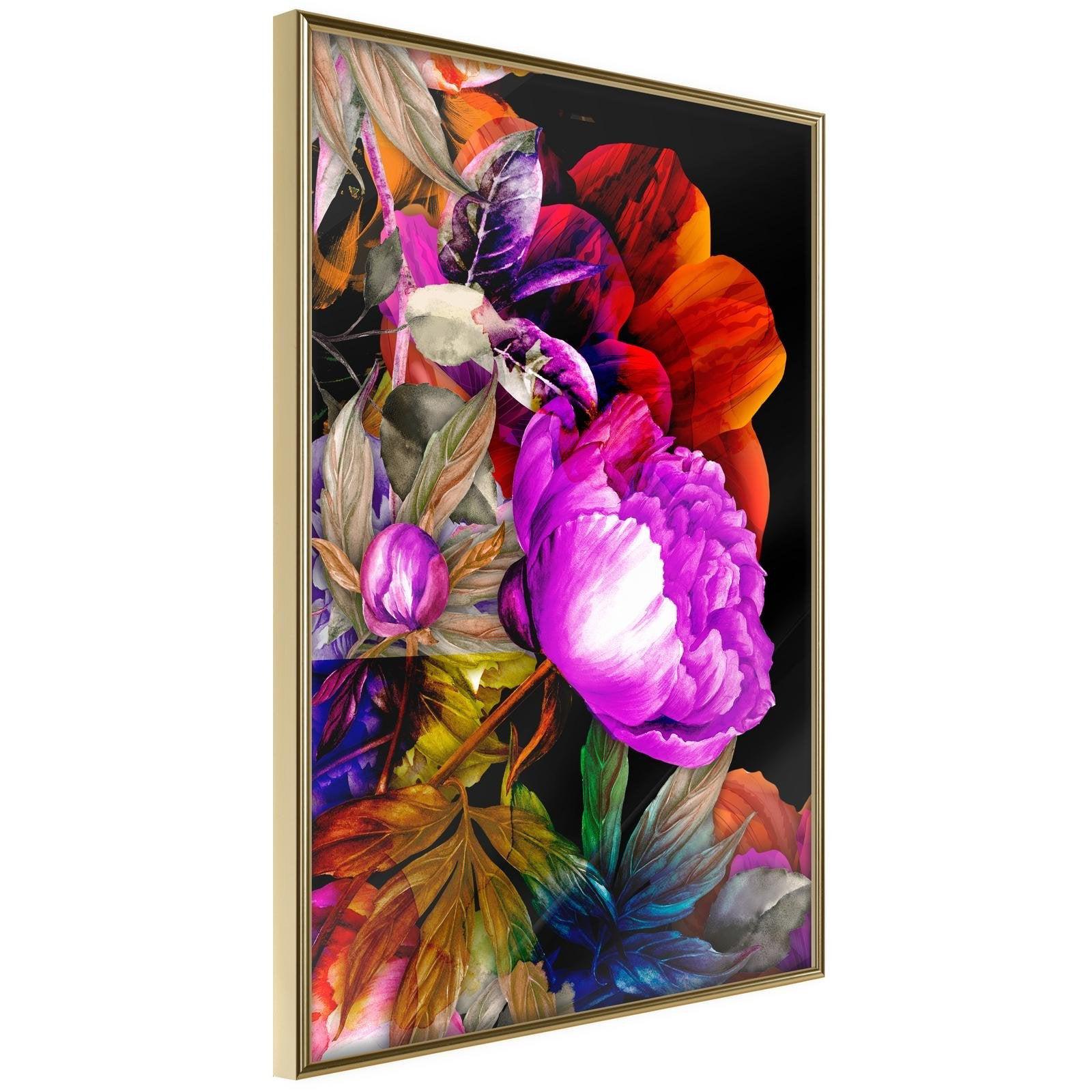 Inramad Poster / Tavla - Flower Sonata-Poster Inramad-Artgeist-20x30-Guldram-peaceofhome.se