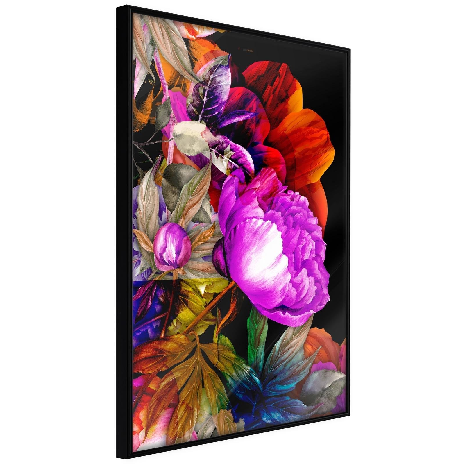 Inramad Poster / Tavla - Flower Sonata-Poster Inramad-Artgeist-20x30-Svart ram-peaceofhome.se