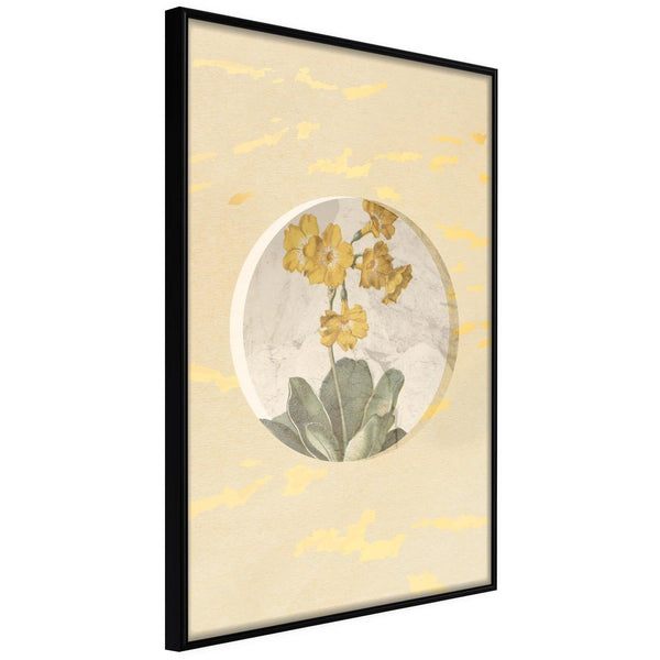 Inramad Poster / Tavla - Flowers and Marble-Poster Inramad-Artgeist-20x30-Svart ram-peaceofhome.se