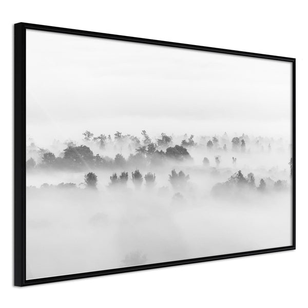 Inramad Poster / Tavla - Fog Over the Forest-Poster Inramad-Artgeist-30x20-Svart ram-peaceofhome.se