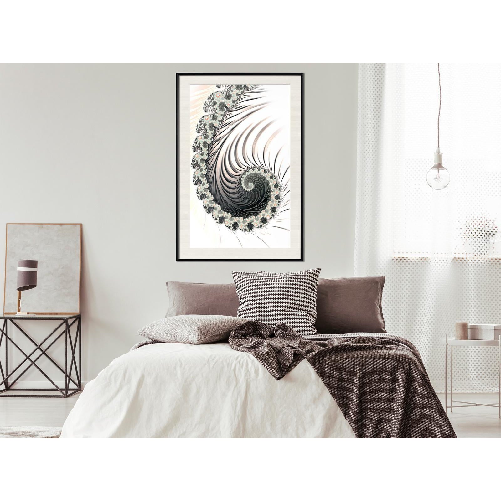 Inramad Poster / Tavla - Fractal Spiral (Positive)-Poster Inramad-Artgeist-peaceofhome.se