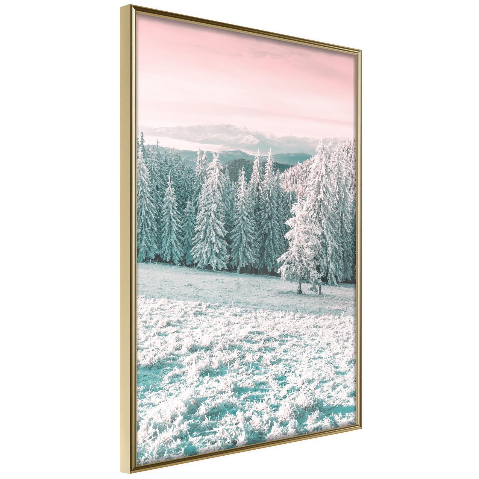 Inramad Poster / Tavla - Frosty Landscape-Poster Inramad-Artgeist-20x30-Guldram-peaceofhome.se