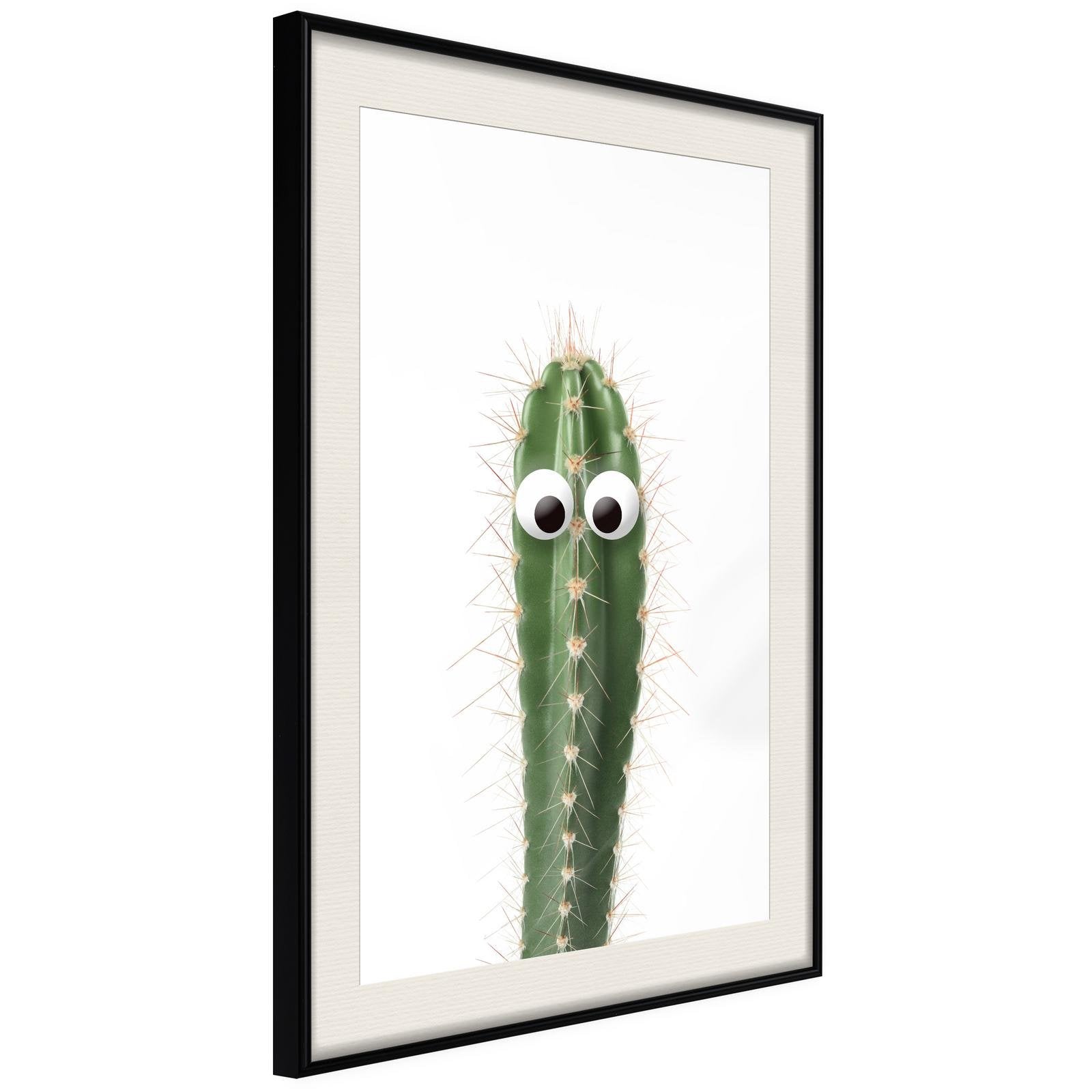 Inramad Poster / Tavla - Funny Cactus I-Poster Inramad-Artgeist-20x30-Svart ram med passepartout-peaceofhome.se