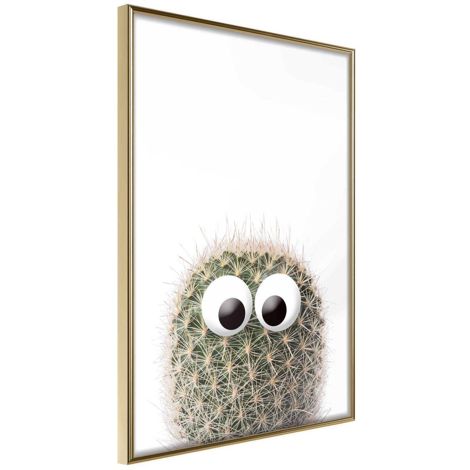 Inramad Poster / Tavla - Funny Cactus II-Poster Inramad-Artgeist-20x30-Guldram-peaceofhome.se