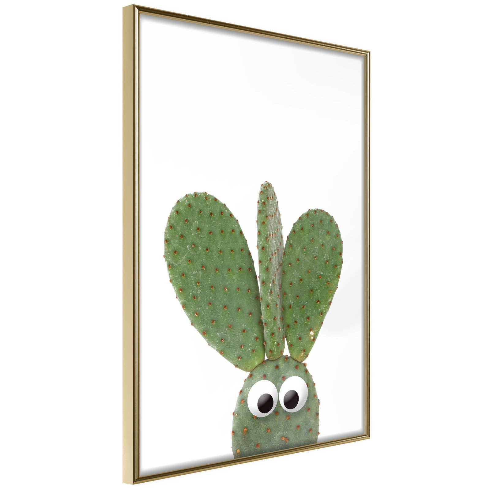 Inramad Poster / Tavla - Funny Cactus III-Poster Inramad-Artgeist-20x30-Guldram-peaceofhome.se