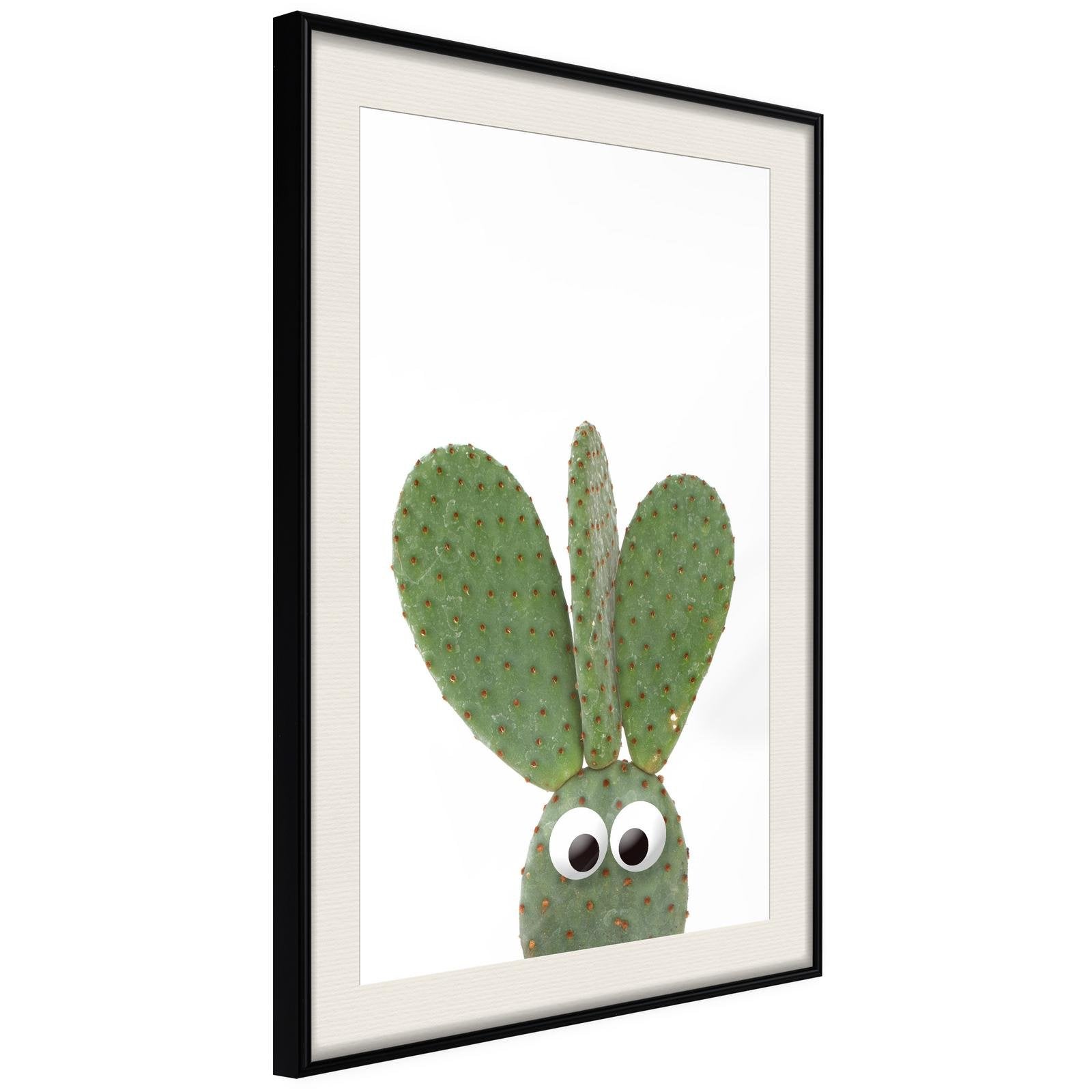 Inramad Poster / Tavla - Funny Cactus III-Poster Inramad-Artgeist-20x30-Svart ram med passepartout-peaceofhome.se