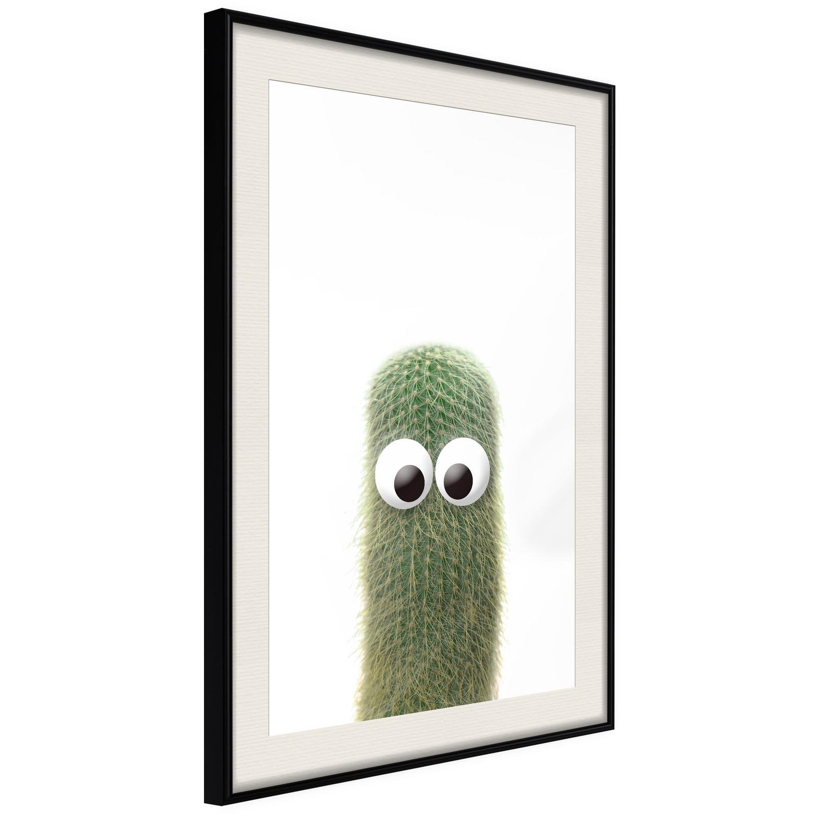Inramad Poster / Tavla - Funny Cactus IV-Poster Inramad-Artgeist-20x30-Svart ram med passepartout-peaceofhome.se