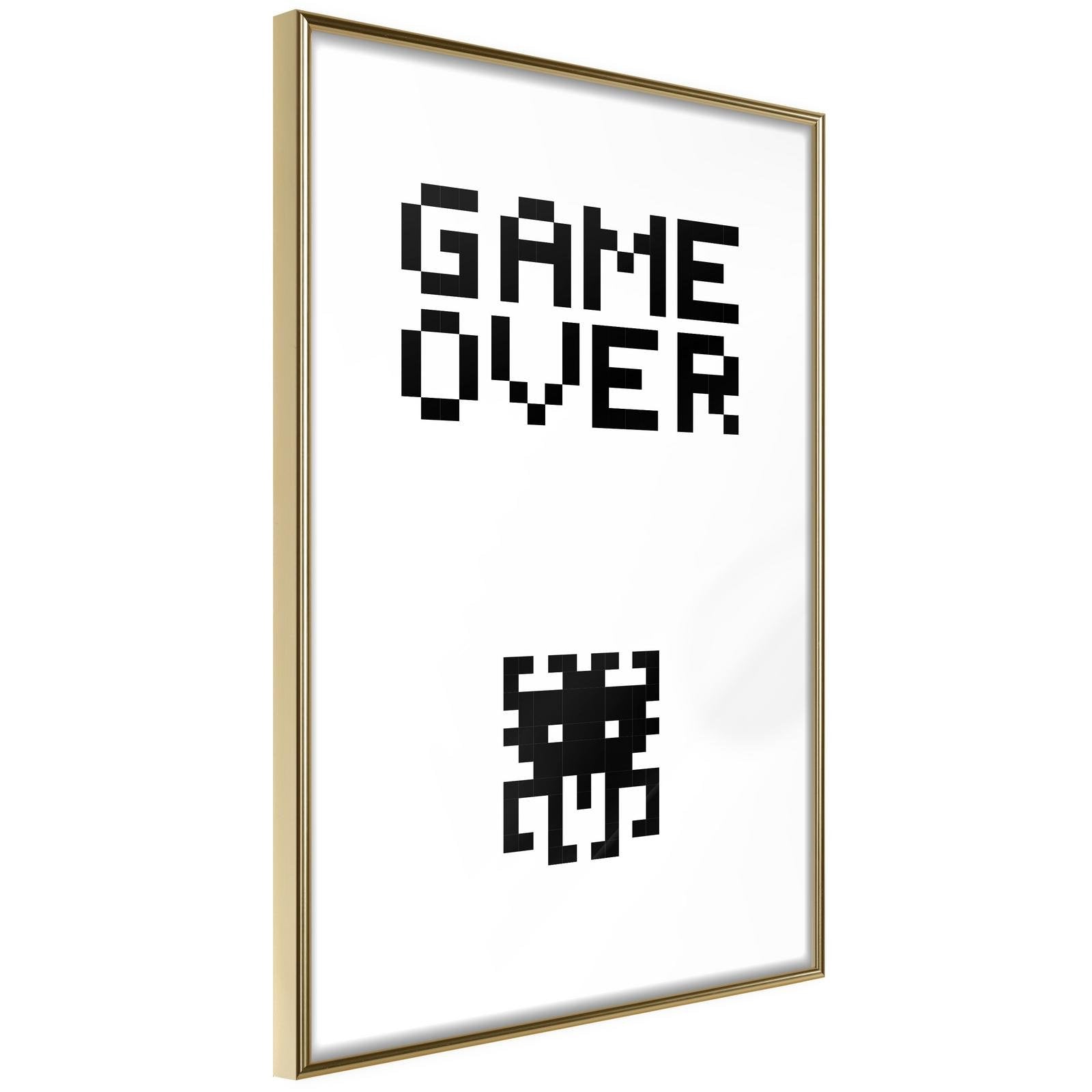 Inramad Poster / Tavla - Game Over-Poster Inramad-Artgeist-20x30-Guldram-peaceofhome.se