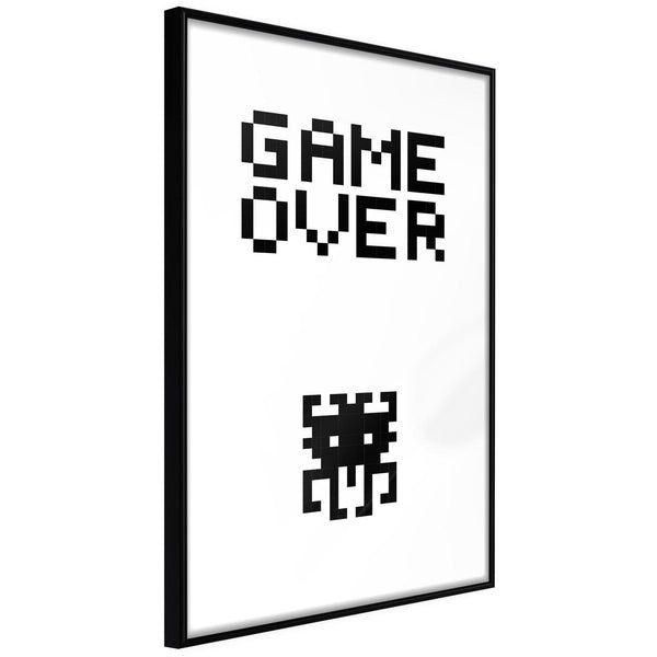 Inramad Poster / Tavla - Game Over-Poster Inramad-Artgeist-20x30-Svart ram-peaceofhome.se