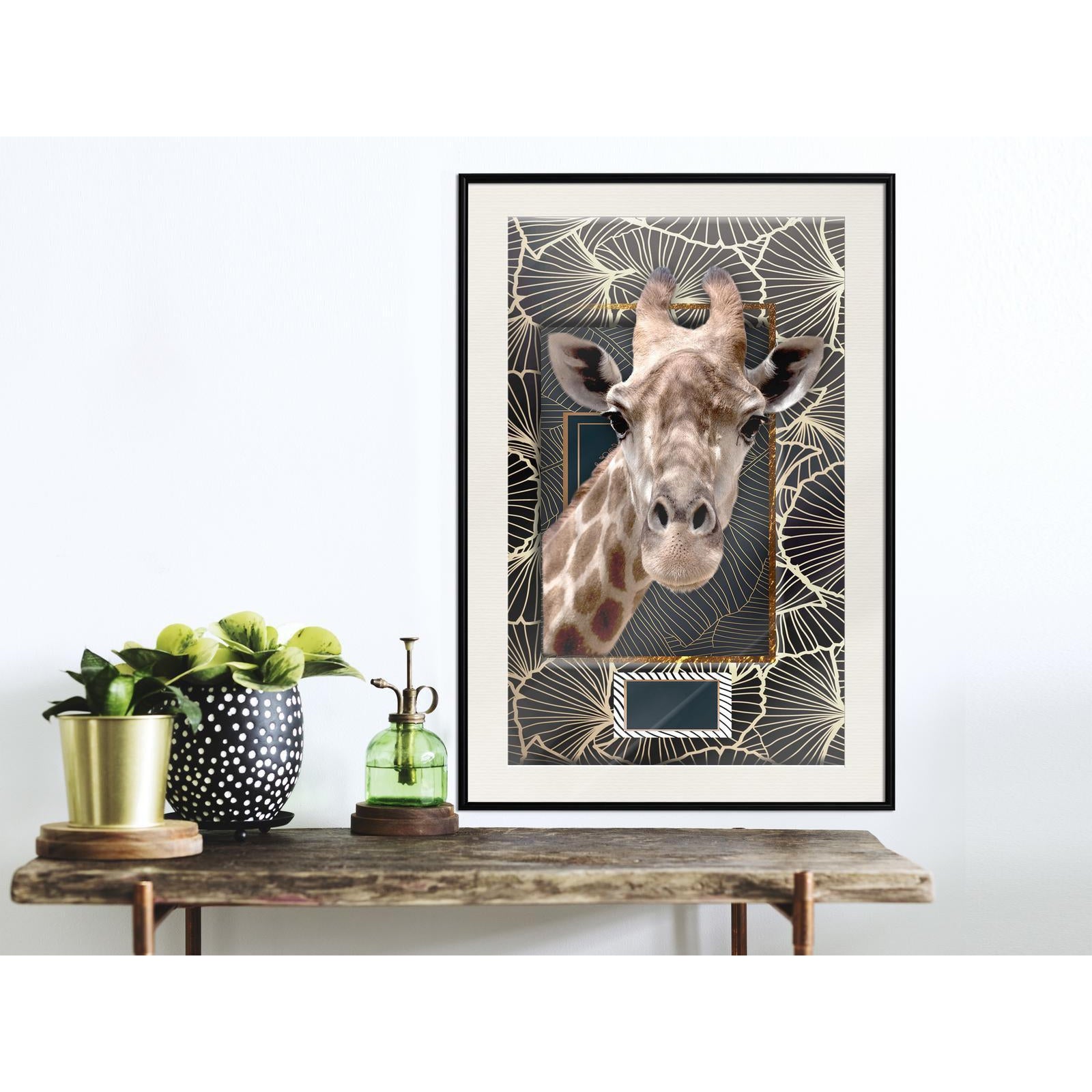 Inramad Poster / Tavla - Giraffe in the Frame-Poster Inramad-Artgeist-peaceofhome.se