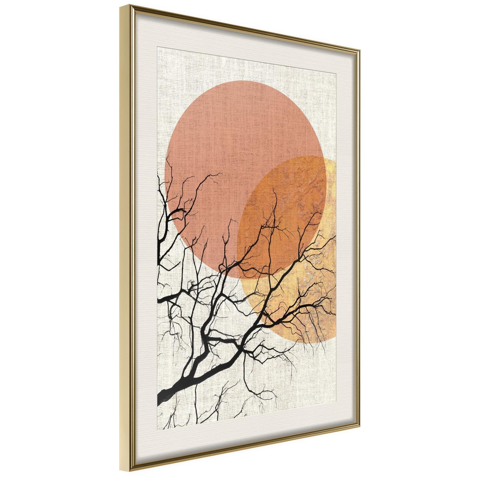 Inramad Poster / Tavla - Gloomy Tree-Poster Inramad-Artgeist-20x30-Guldram med passepartout-peaceofhome.se
