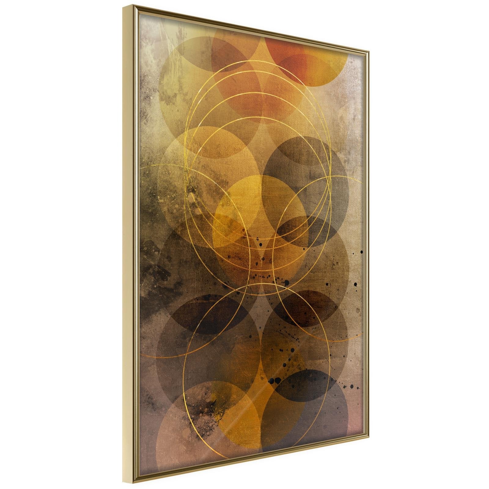 Inramad Poster / Tavla - Golden Circles-Poster Inramad-Artgeist-20x30-Guldram-peaceofhome.se