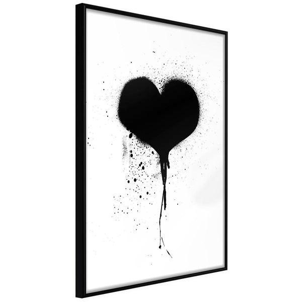 Inramad Poster / Tavla - Graffiti Heart-Poster Inramad-Artgeist-20x30-Svart ram-peaceofhome.se