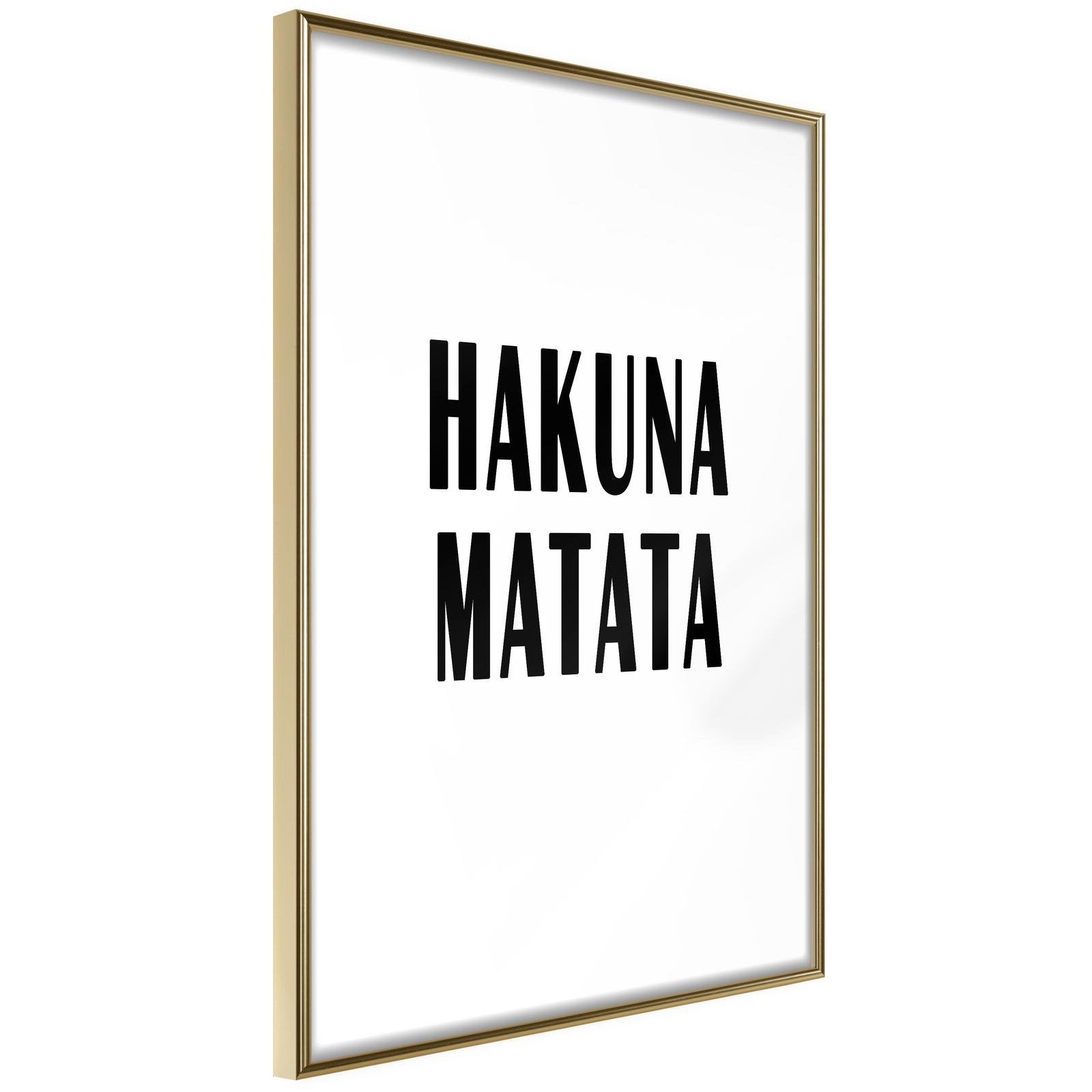 Inramad Poster / Tavla - Hakuna Matata-Poster Inramad-Artgeist-20x30-Guldram-peaceofhome.se