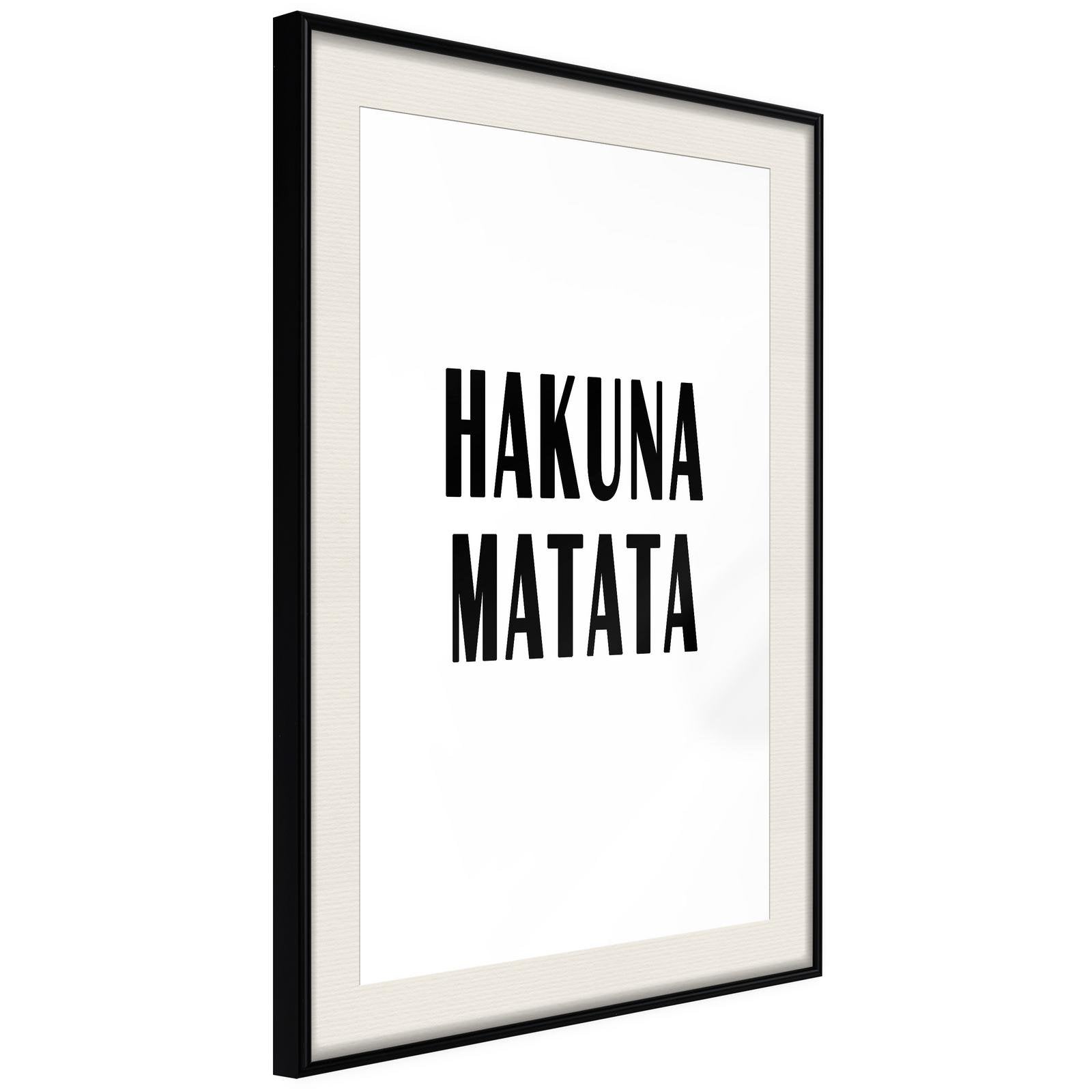 Inramad Poster / Tavla - Hakuna Matata-Poster Inramad-Artgeist-20x30-Svart ram med passepartout-peaceofhome.se
