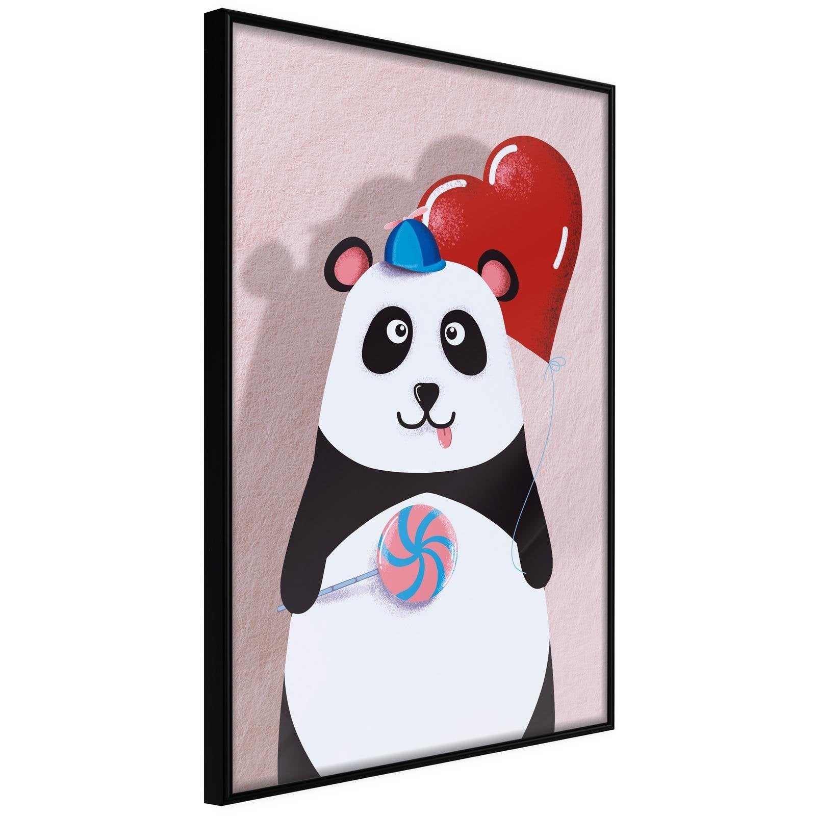 Inramad Poster / Tavla - Happy Panda-Poster Inramad-Artgeist-20x30-Svart ram-peaceofhome.se