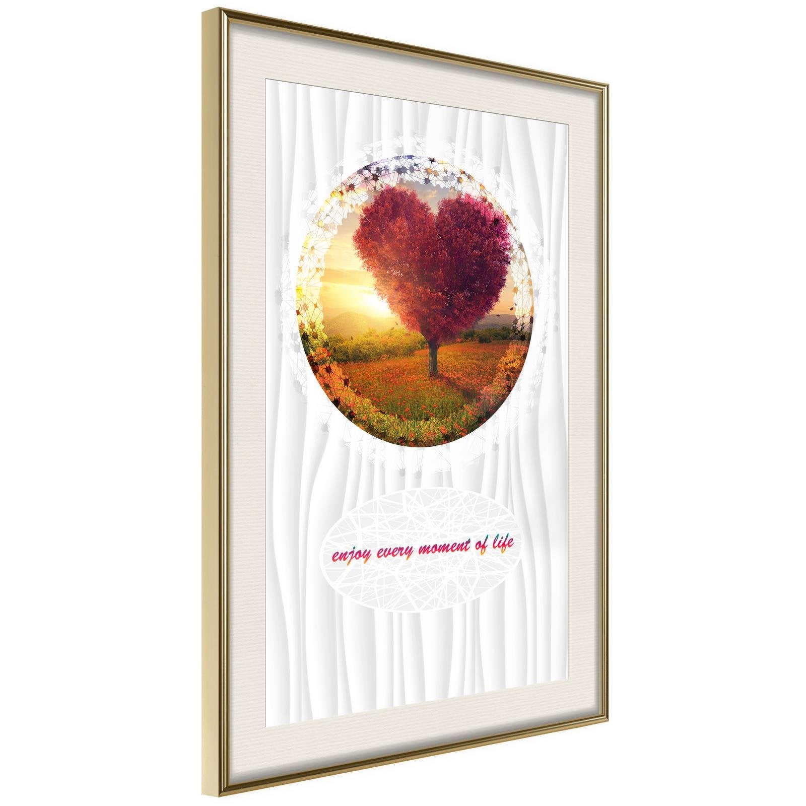 Inramad Poster / Tavla - Heart Tree II-Poster Inramad-Artgeist-20x30-Guldram med passepartout-peaceofhome.se