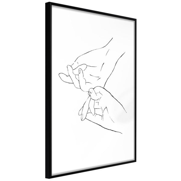 Inramad Poster / Tavla - Joined Hands (White)-Poster Inramad-Artgeist-20x30-Svart ram-peaceofhome.se