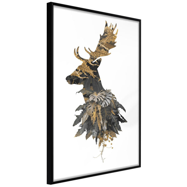 Inramad Poster / Tavla - King of the Forest-Poster Inramad-Artgeist-20x30-Svart ram-peaceofhome.se
