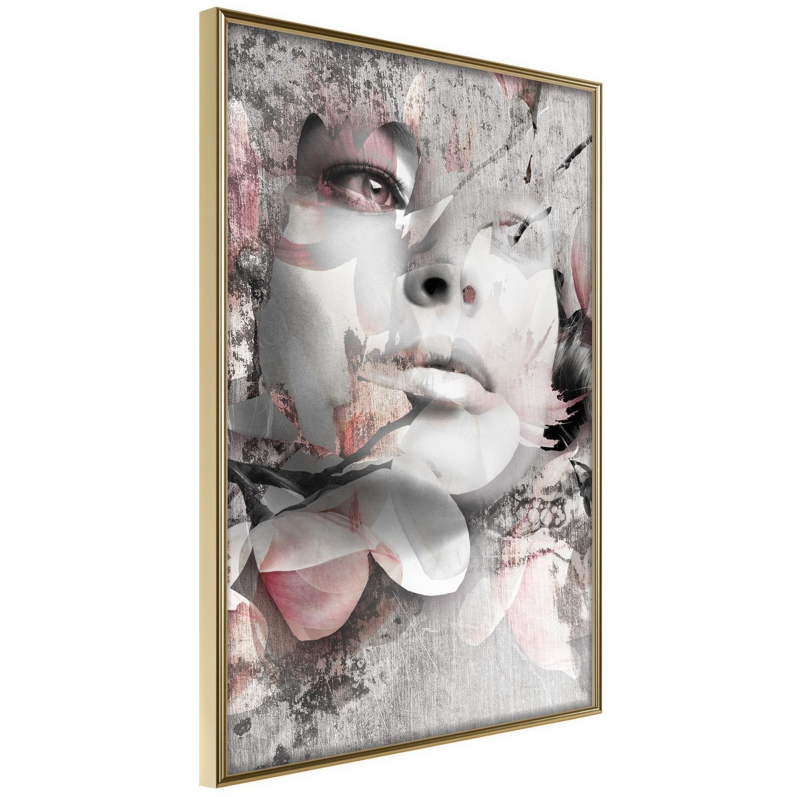 Inramad Poster / Tavla - Lady in the Flowers-Poster Inramad-Artgeist-20x30-Guldram-peaceofhome.se