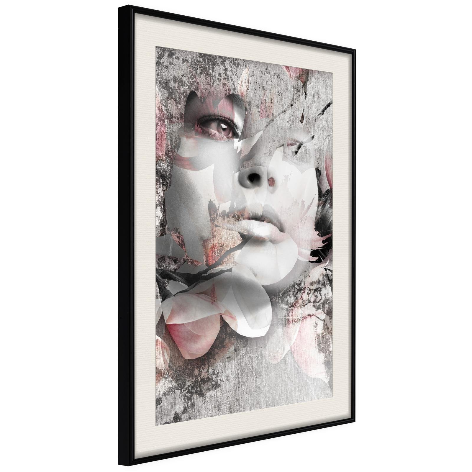 Inramad Poster / Tavla - Lady in the Flowers-Poster Inramad-Artgeist-20x30-Svart ram med passepartout-peaceofhome.se