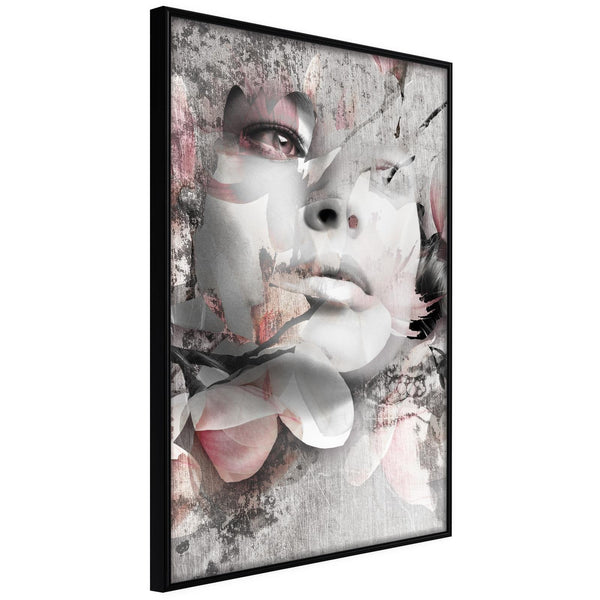 Inramad Poster / Tavla - Lady in the Flowers-Poster Inramad-Artgeist-20x30-Svart ram-peaceofhome.se