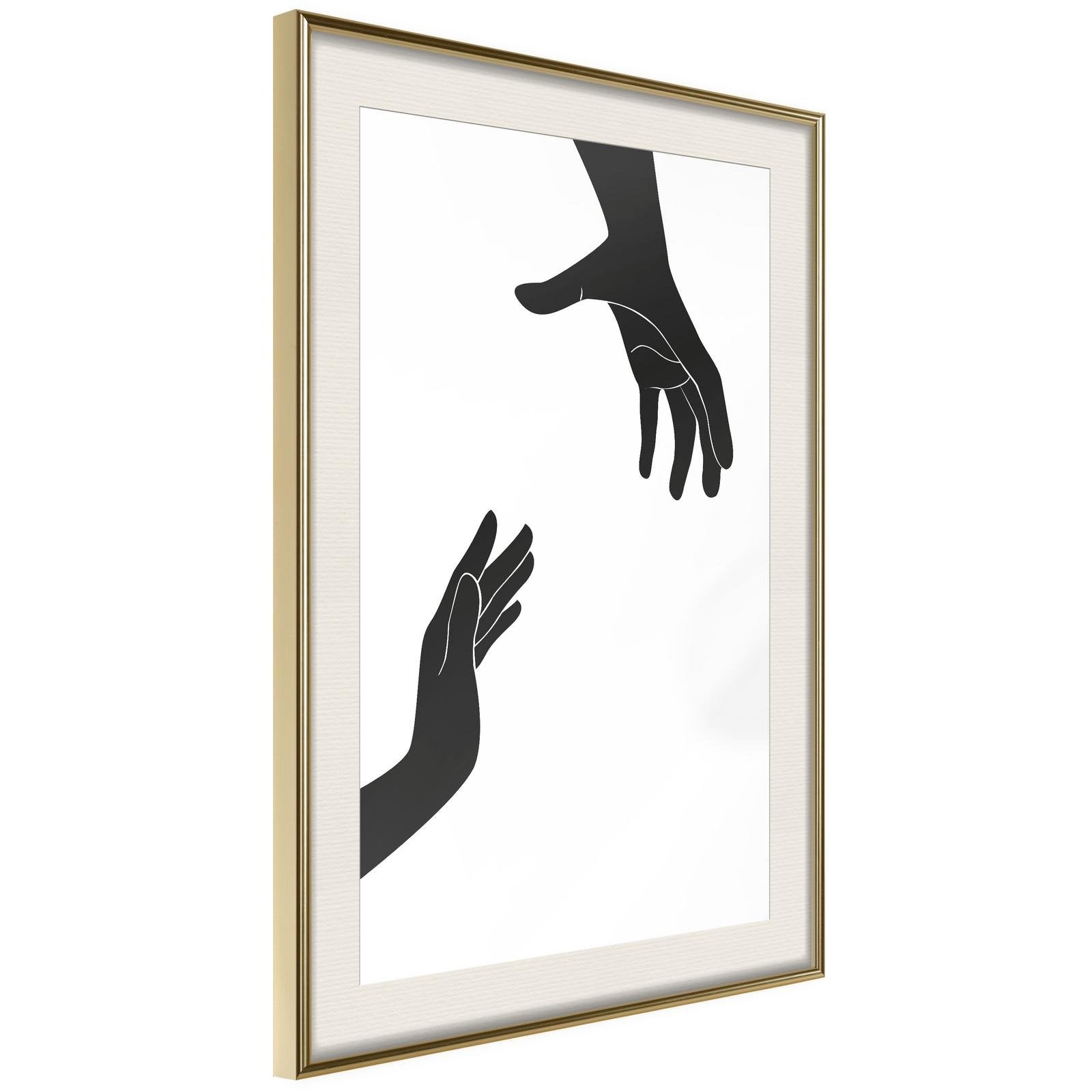 Inramad Poster / Tavla - Language of Gestures II-Poster Inramad-Artgeist-20x30-Guldram med passepartout-peaceofhome.se
