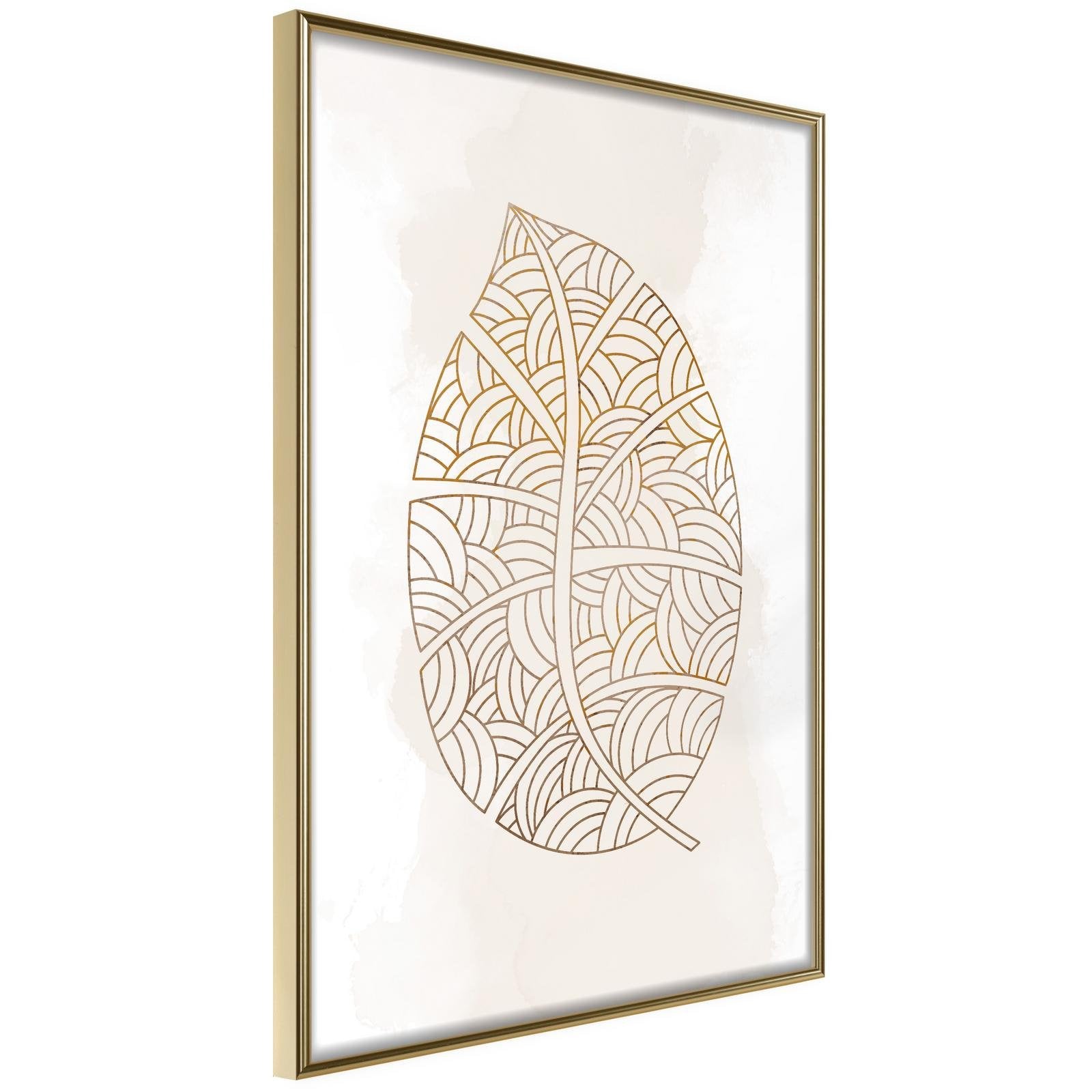 Inramad Poster / Tavla - Leaf Veins-Poster Inramad-Artgeist-20x30-Guldram-peaceofhome.se
